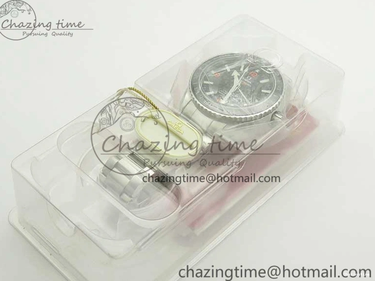 0306 Planet Ocean 600M Co-Axial GMT 43.5mm VSF 1:1 Best Edition Black Dial Orange Markers on SS Bracelet A8605 Super Clone Elegant 8024